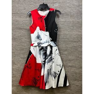 Prabal Gurung Dress Womens 4 Multicolor Colorblock Silk Fit & Flare Knee Length